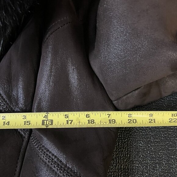 Women’s Real Shearling Hooded Coat sz S Penny Lane Jacket Patchwork Mob Wife - Picture 8 of 12